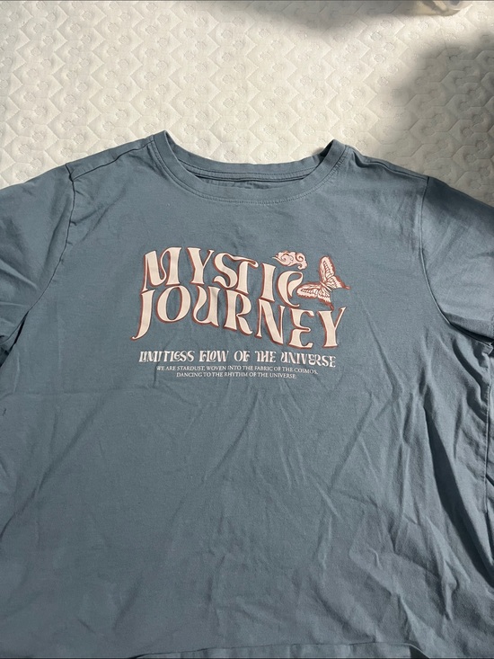 Tops - Mystic Journey Woman’s Graphic Tee - Dusty Blue
